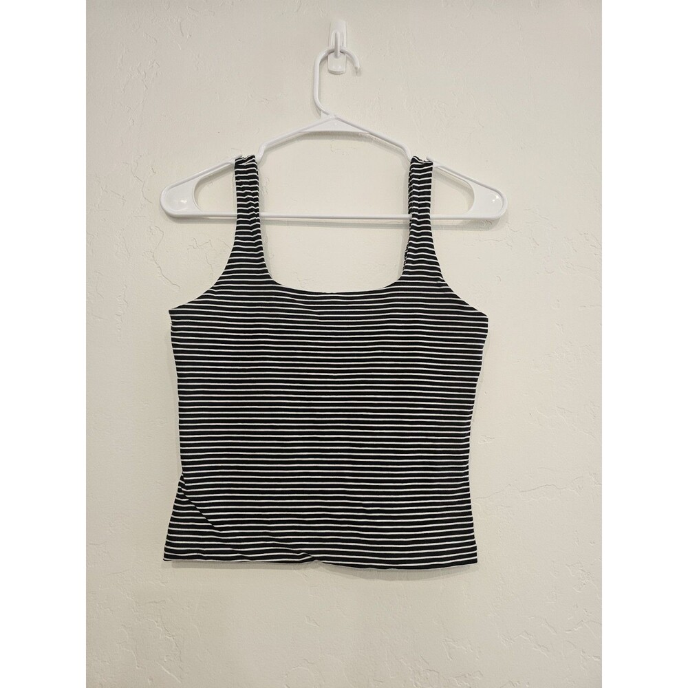 Everlane Women's Basic Stripe Blue/White Crop Top Size Small